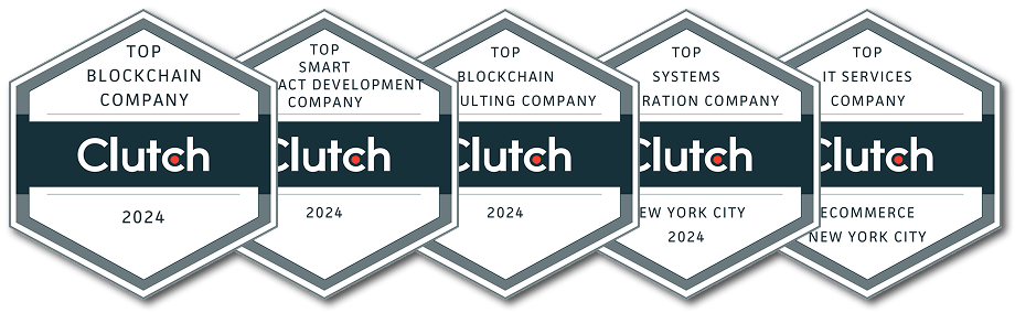Top Clutch blockchain, smart contract development, blockchain consulting, systems integration and IT services companies badges