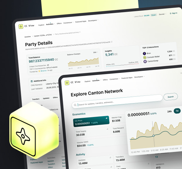 Real-time data explorer for Canton Network case preview