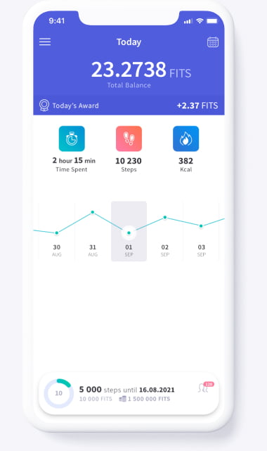 reward fitness chain mobile app screen