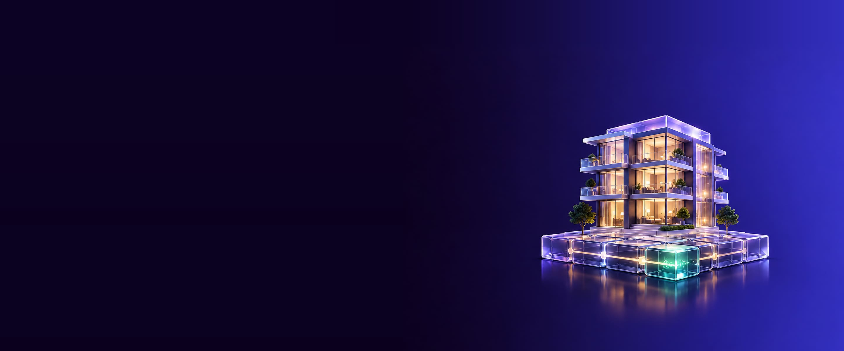 Blockchain real estate development services background