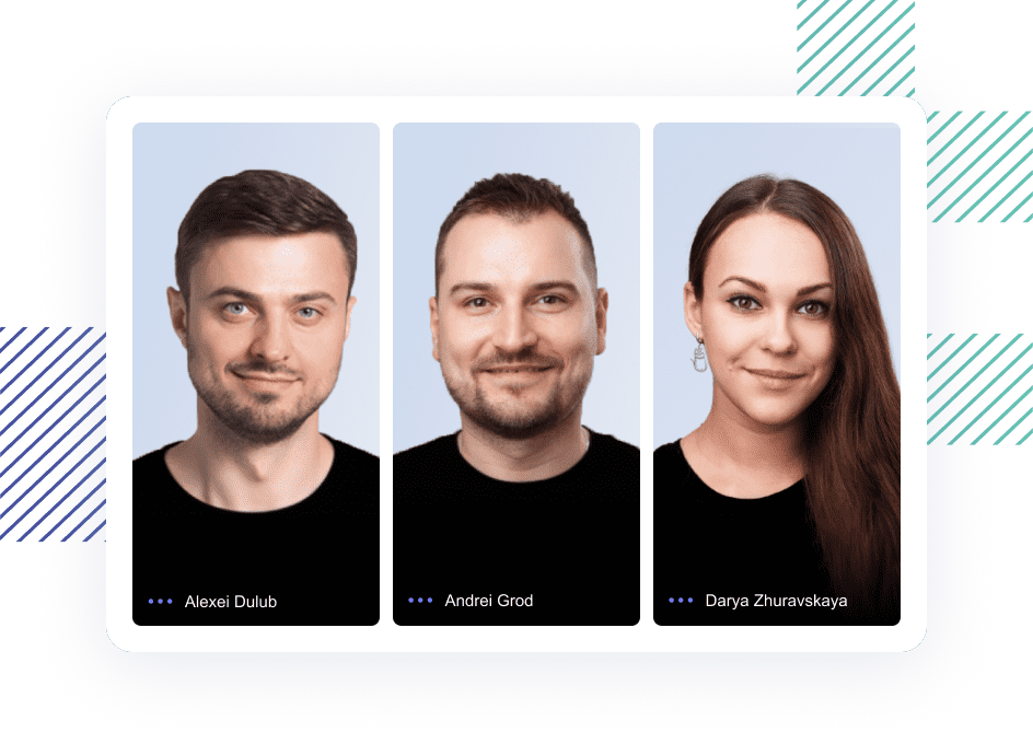 Four management officers of PixelPlex — Alexei Dulub, Darya Zhuravskaya, Viktor Pulyak and Andrey Grod