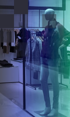 Mannequin demonstrating a collection in a clothes store