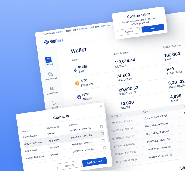 The illustration of blockchain DeFi ecosystem project