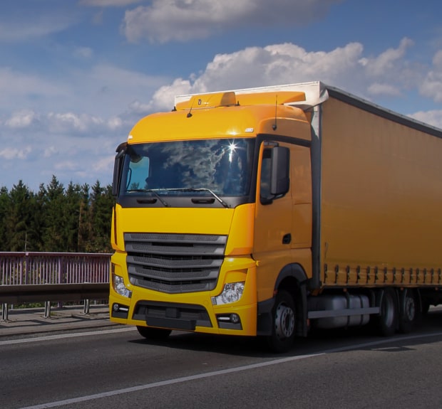 yellow delivery truck