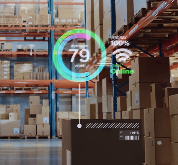The illustration of Hypermarket warehouse automation with digital twins project