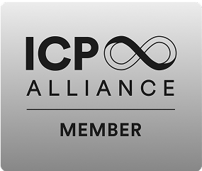 ICP Alliance Member badge on silver background
