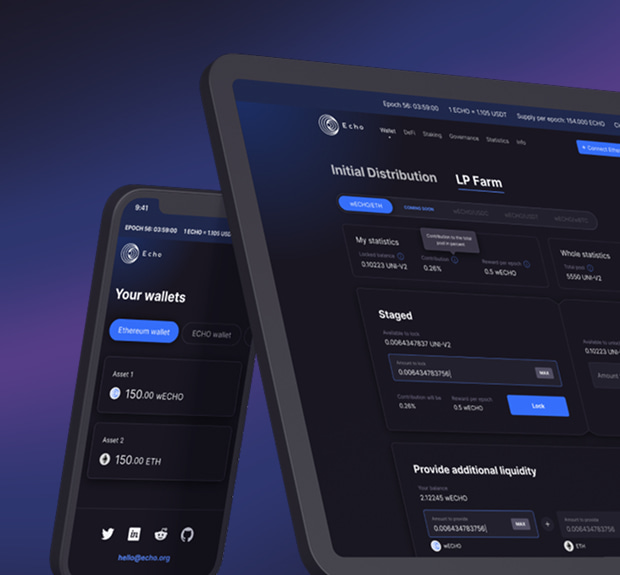 The illustration of DeFi platform with a unique approach to decentralization and token distribution project