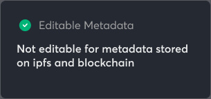 Editable Metadata as one of the risk parameters available for monitoring on checkNFT.iO