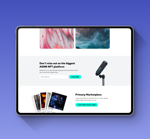 The illustration of the first NFT marketplace for ASMR creators project