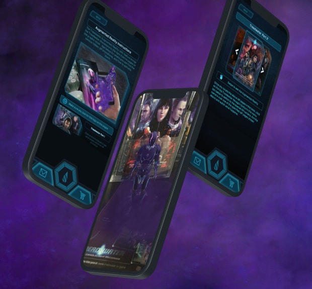 AR mobile app extending a graphic novel franchise case preview