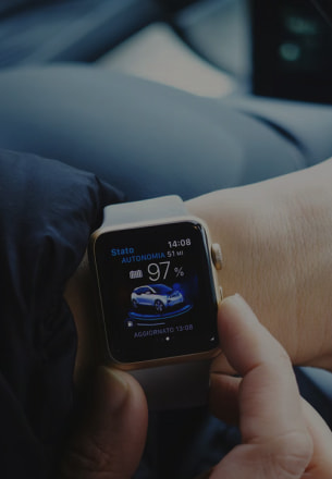A person monitoring automobile stats on wearables