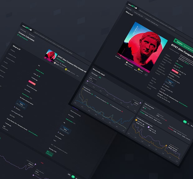 The illustration of NFT marketplace for restaurant business project