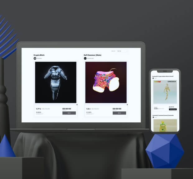 he UI of Digitalax, a digital fashion platform that helps to engineer architecture for 3D fashion assets