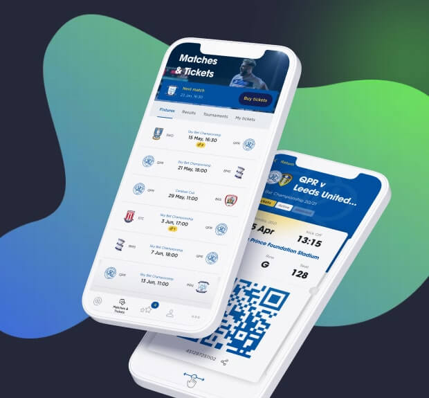 The mobile UI of FootballNet, a blockchain-based football fan loyalty application