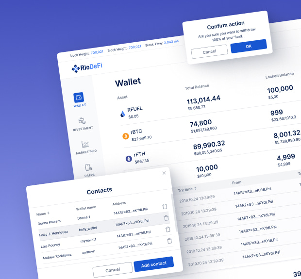 The illustration of Blockchain ecosystem for a DeFi platform project