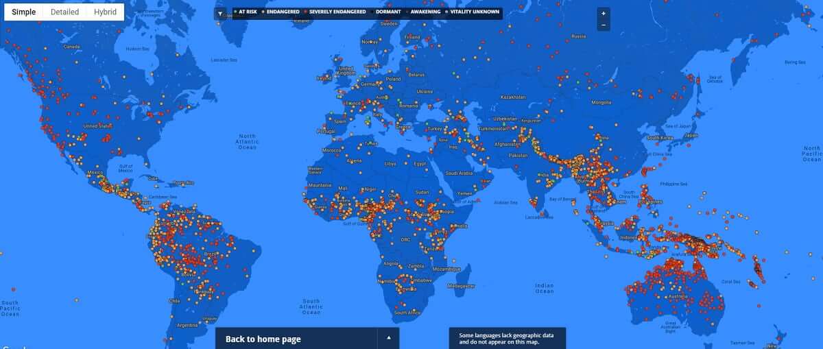 The global map of dead and endangered languages