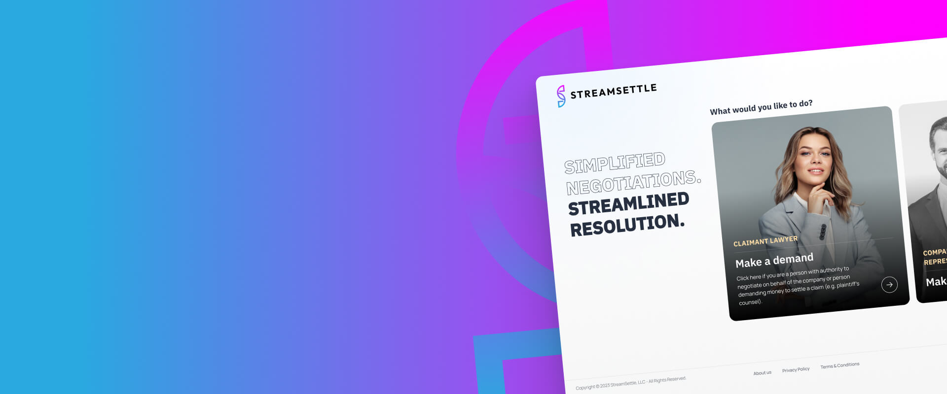 StreamSettle, a web platform for claims settlement