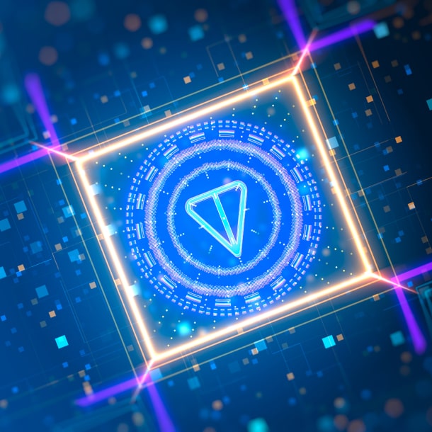 ton logo on futuristic background