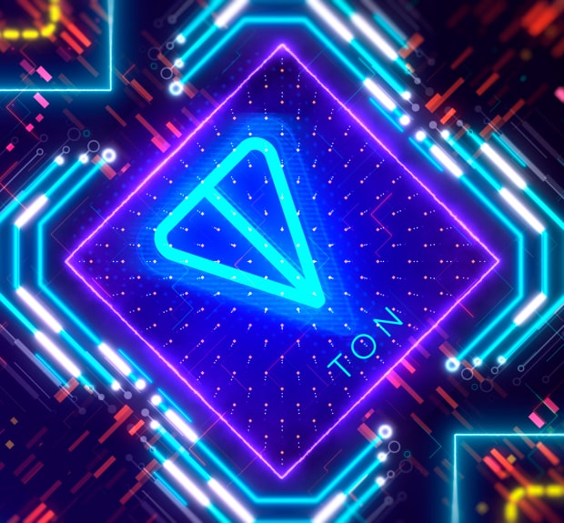 ton logo on futuristic background