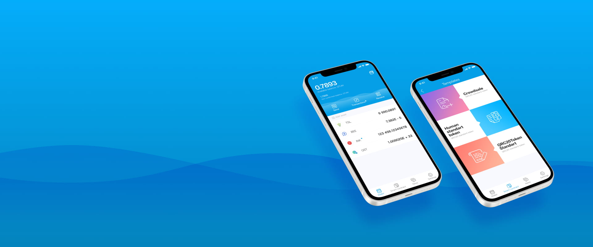 The screenshot of UI of Qtum Wallet on a mobile phone