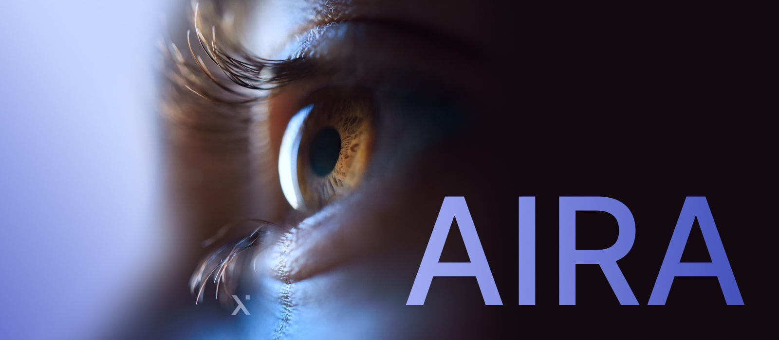 A human eye and several light points on the face