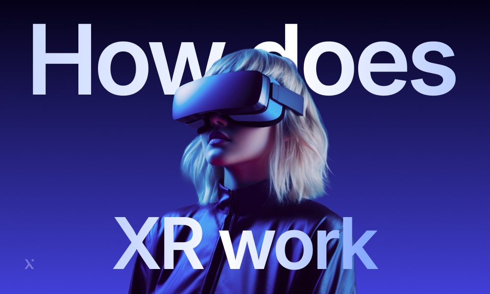 A person experiencing extended reality and the internal elements of the headset