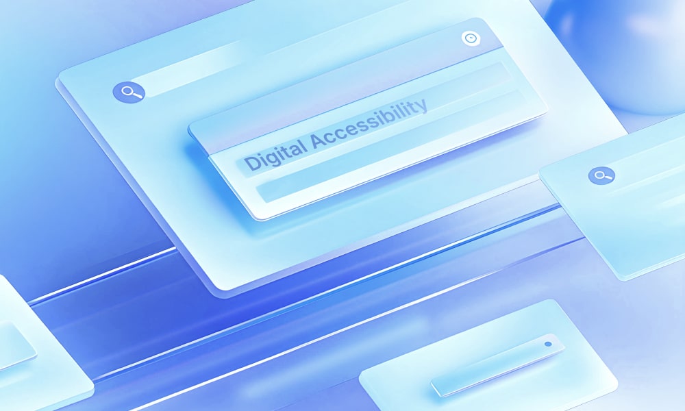 A laptop and the scales illustrating the law regarding web accessibility