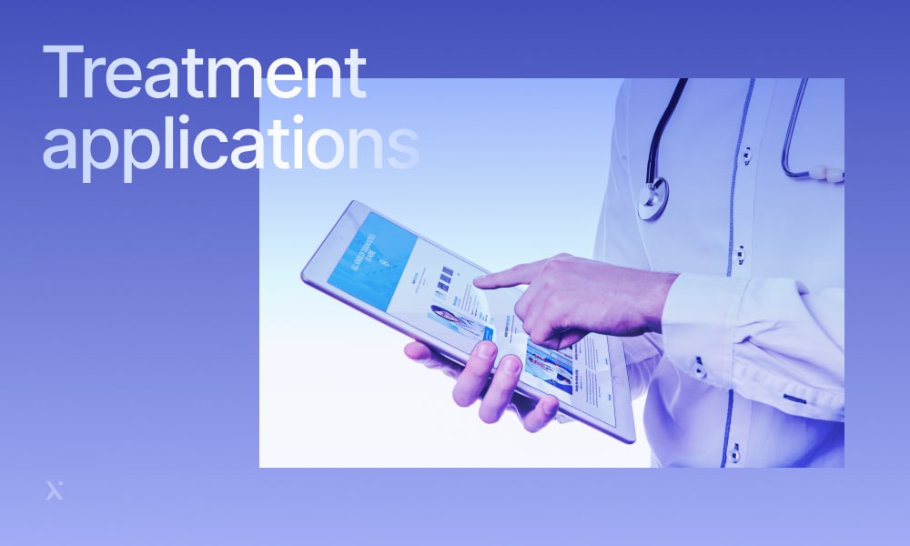 A hand holding a phone with a medical card on the screen