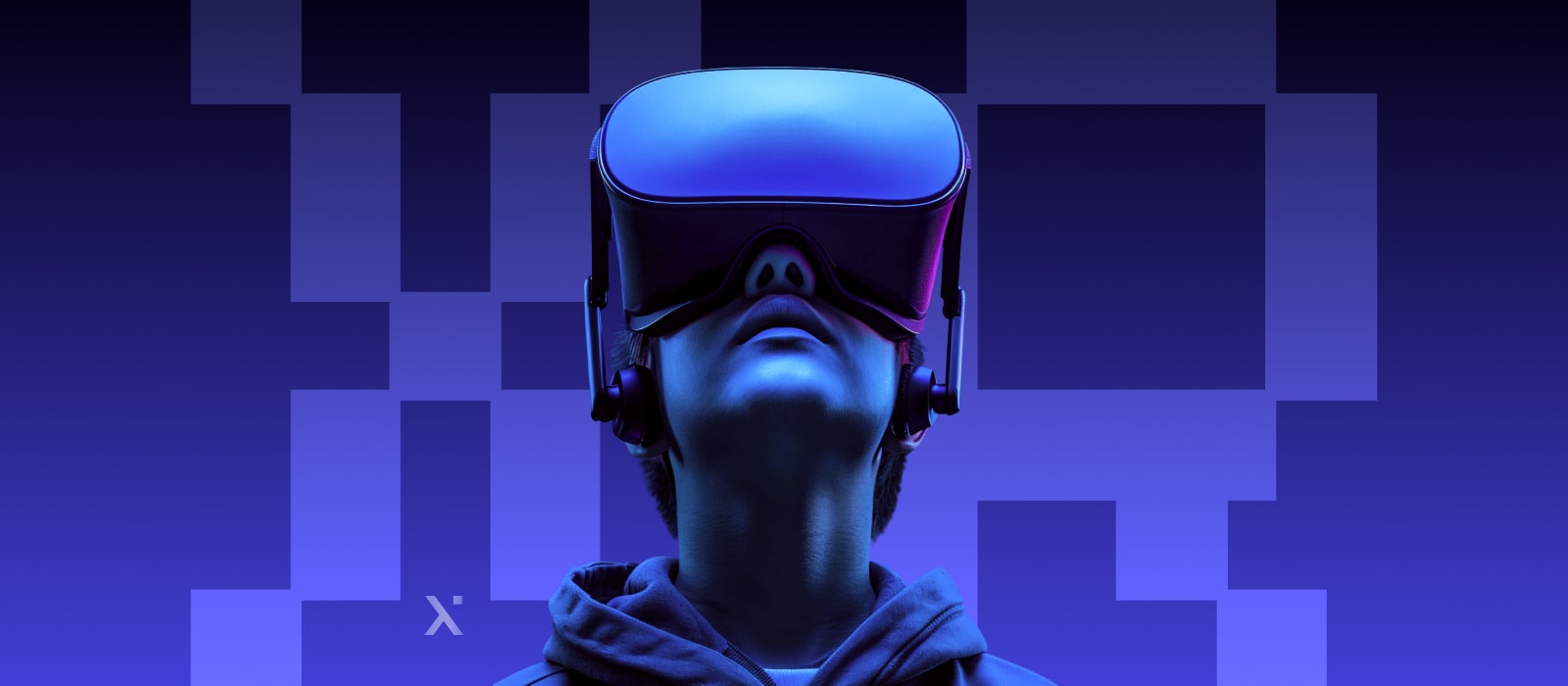Two people wearing the headsets to explore the extended reality