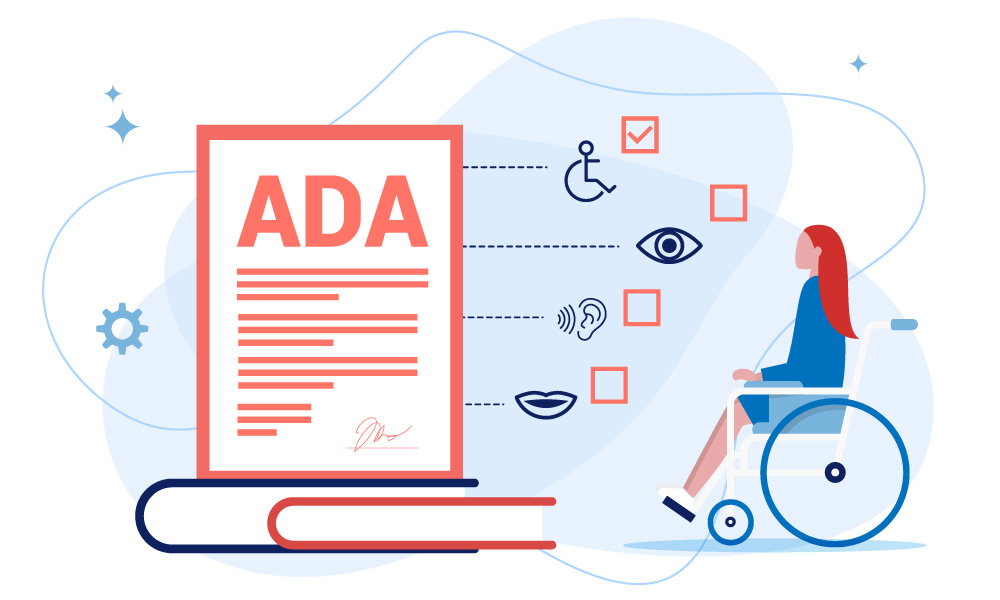 A person in a wheelchair examine ADA document components