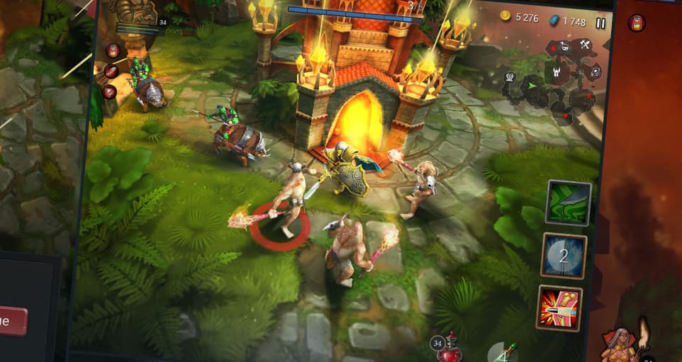 Battle gameplay and UI design of Siege of Heroes game