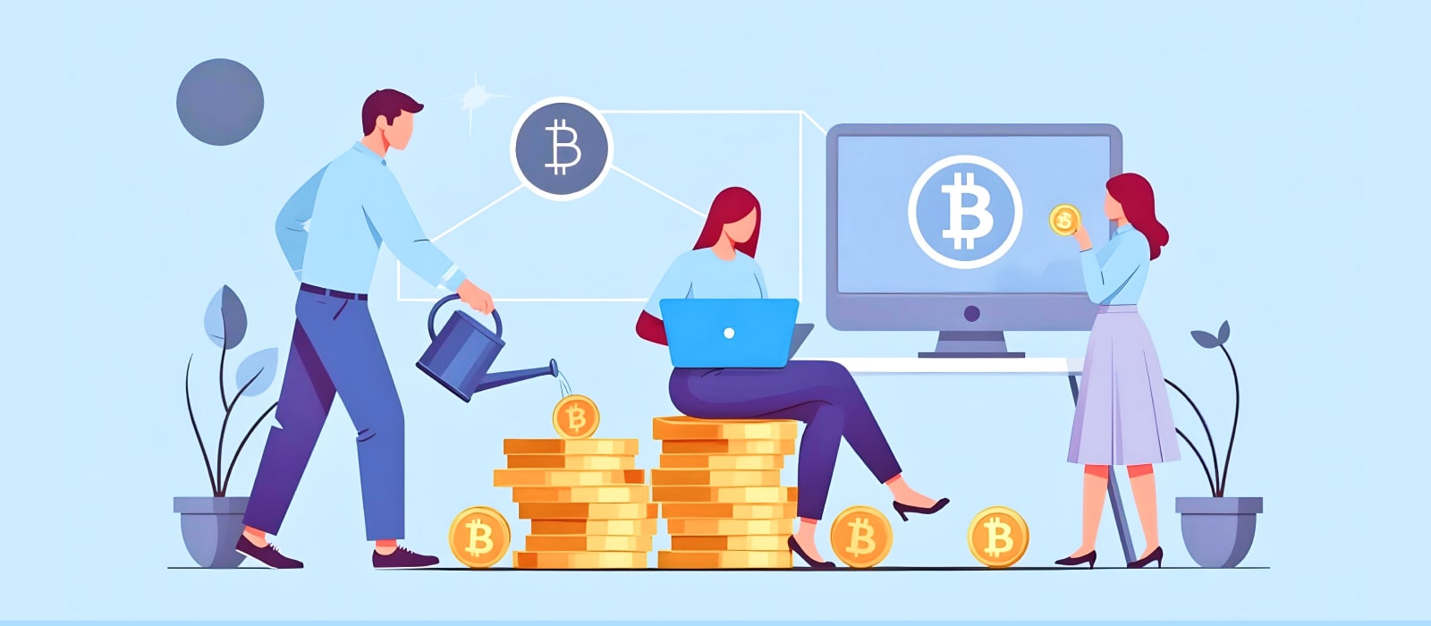 A person donates bitcoin physical coin to a charity via PC