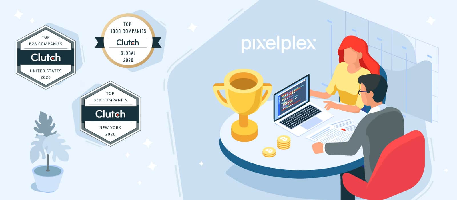 PixelPlex Awarded With Three Badges From Clutch!