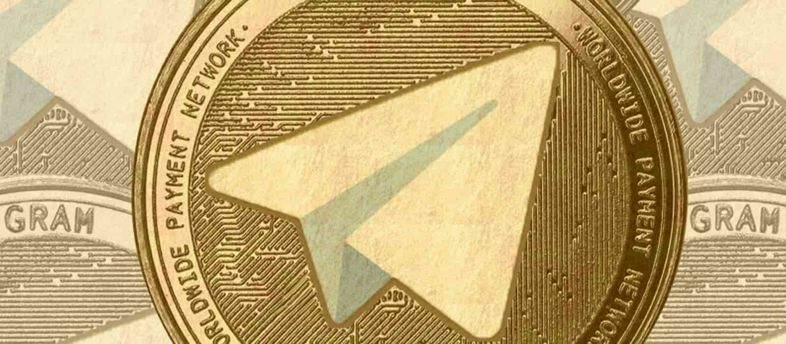 Telegram logo on a yellow coin