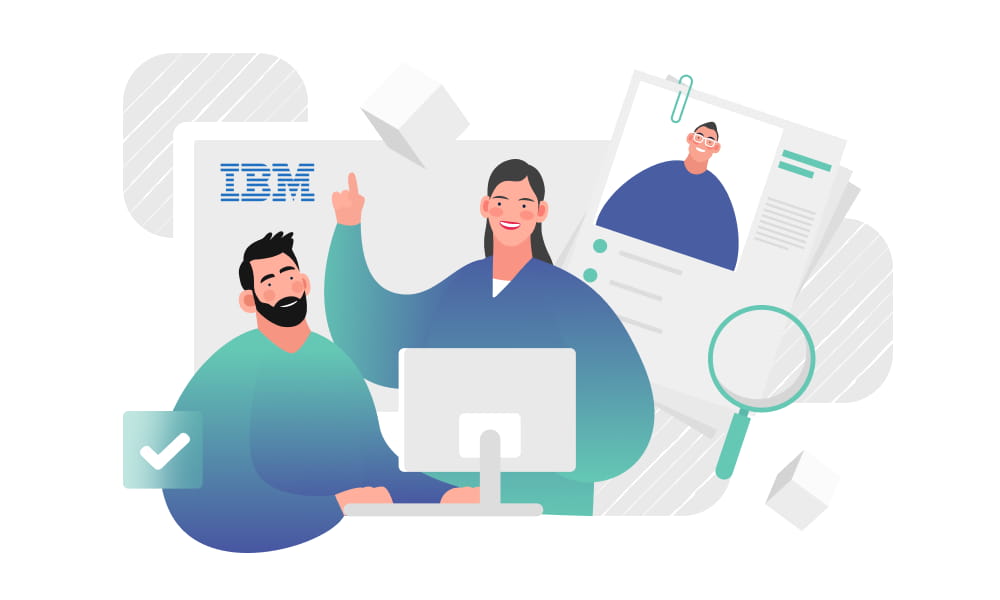 People examining successful cases of IBM Blockchain
