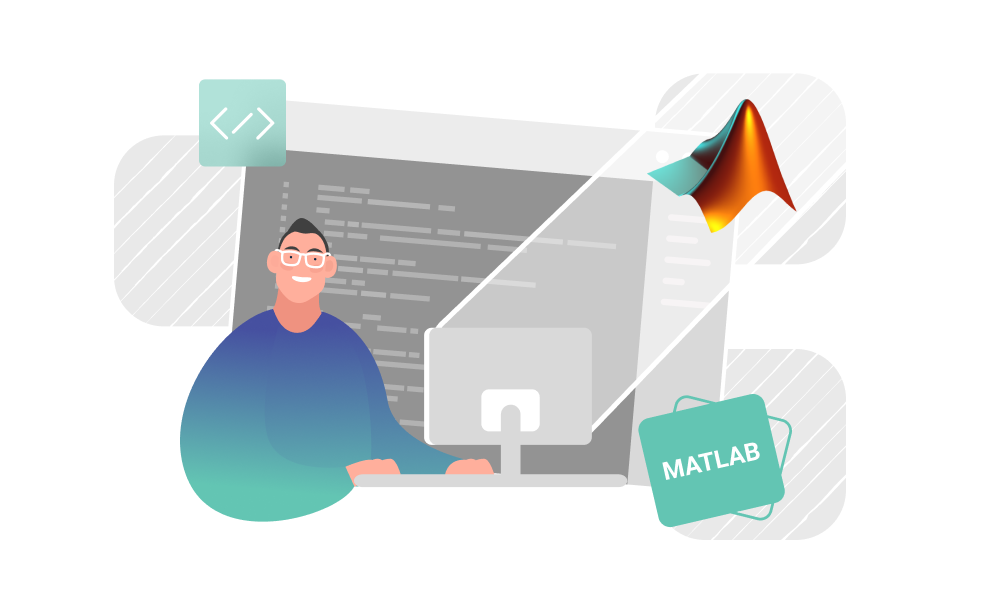 A person operating with MATLAB programming language