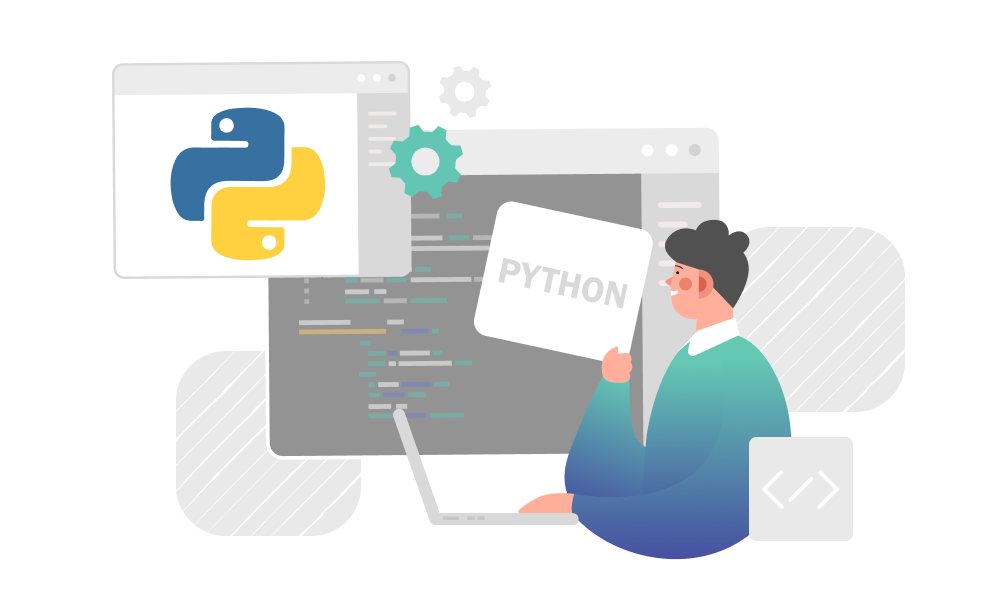 A person studying Python programming language