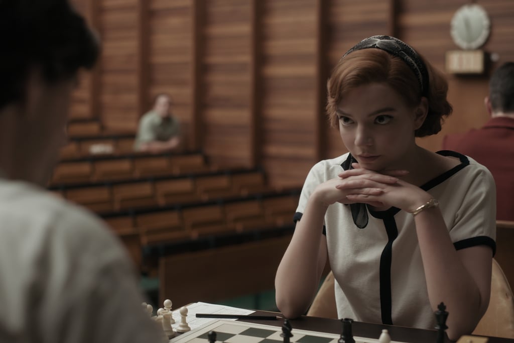 Anya Taylor-Joy playing chess in The Queen's Gambit