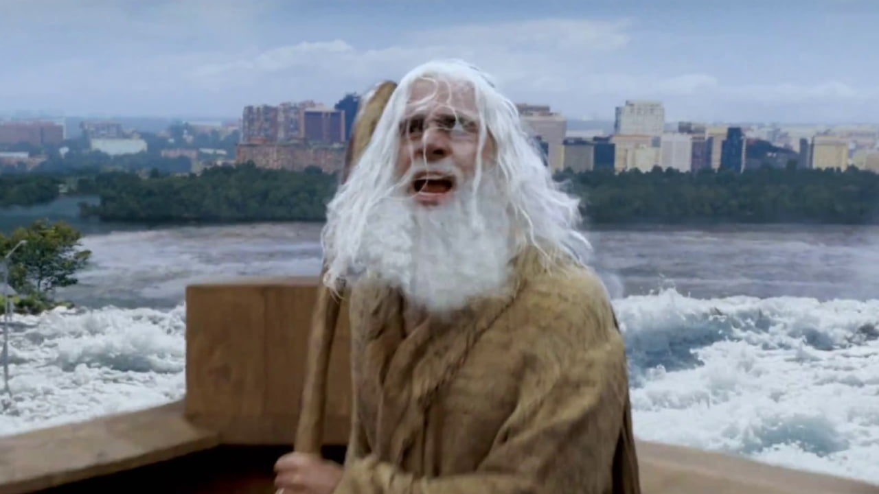 Evan Almighty on city background