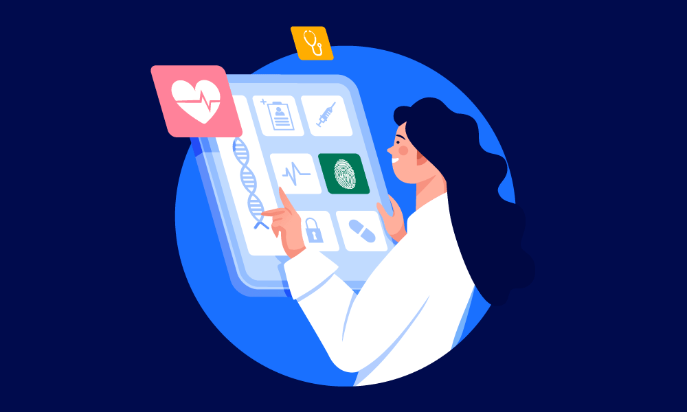 A healthcare worker discovering a digital identity profile