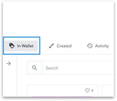 The UI of Wallet tab on OpenSea website