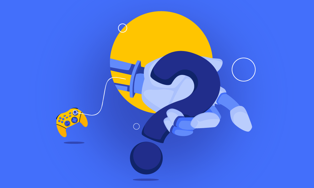A robotic hand holding a question mark