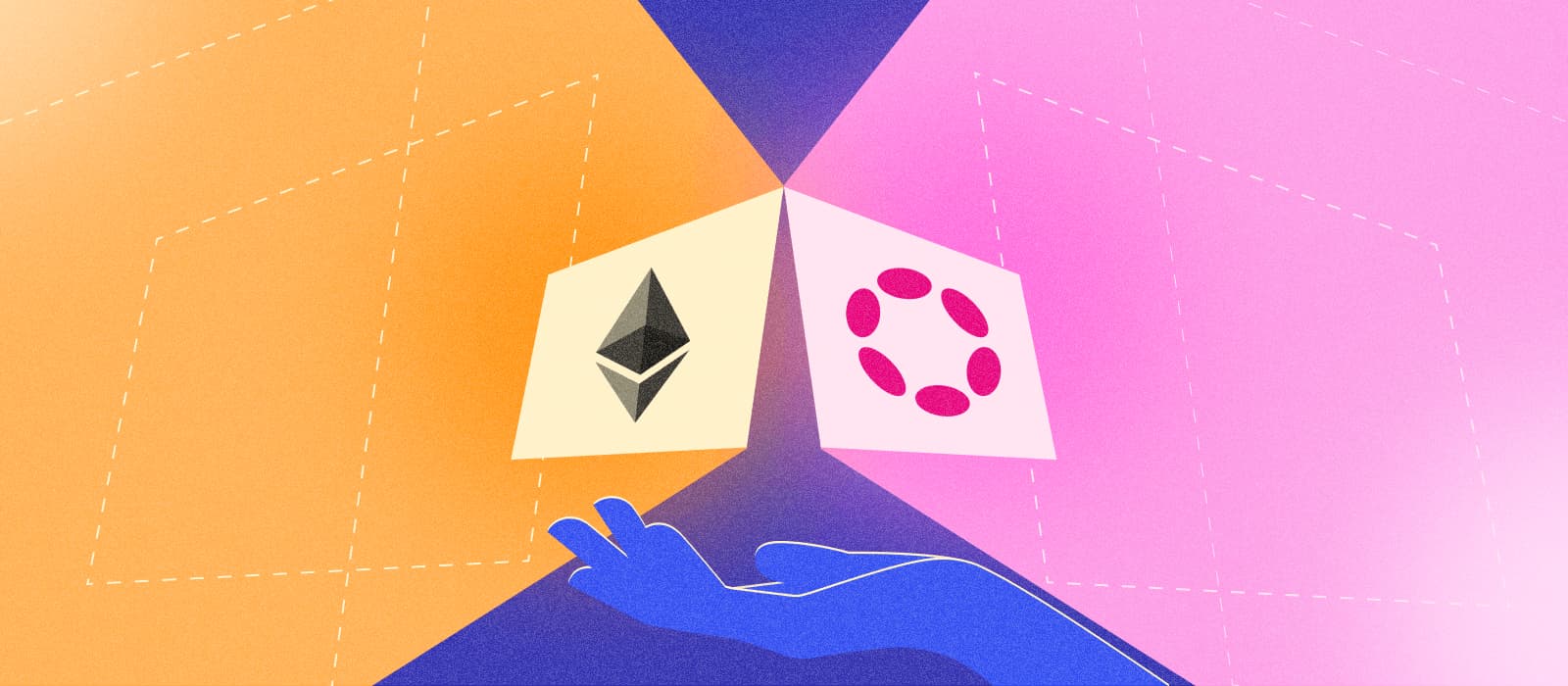 Logos of Ethereum and Polkadot