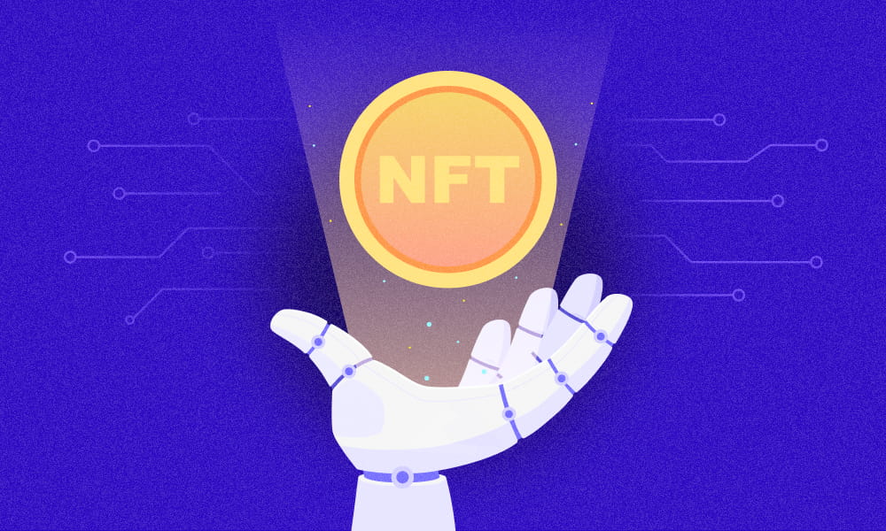 An NFT above the robot's hand