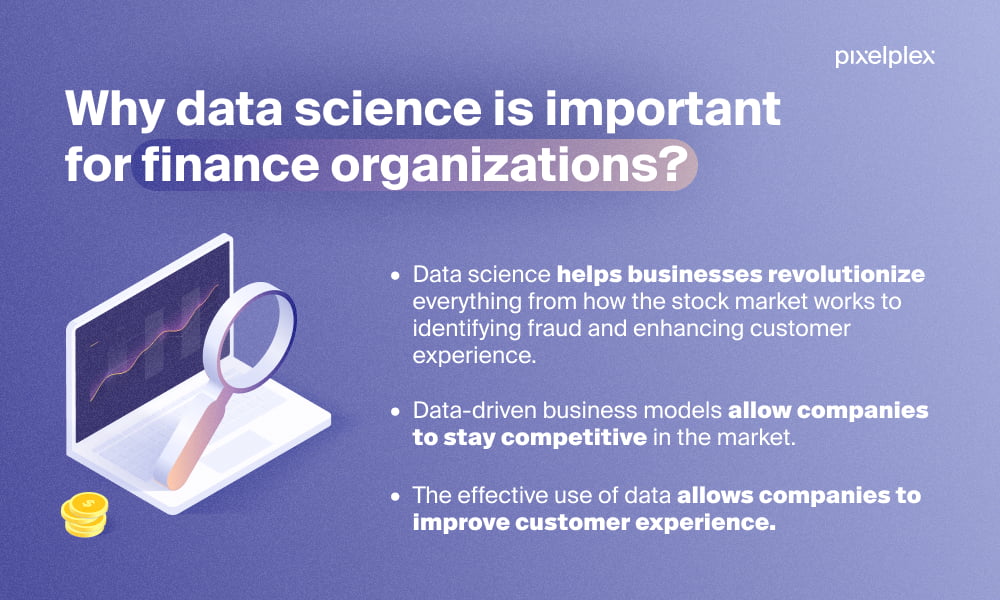 Data science for finance organizations infographic