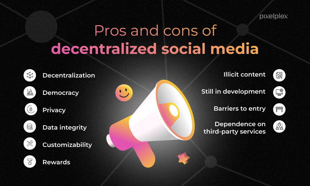 The list of pros and cons of decentralized social media