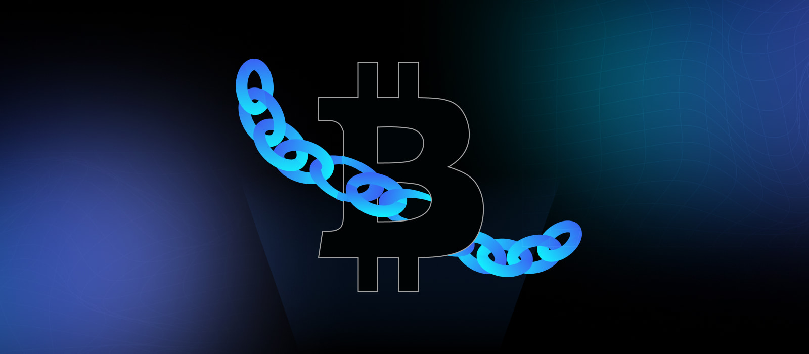 Bitcoin logo and chain