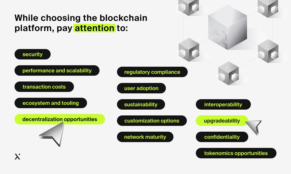 Aspects to consider when choosing blockchain platform