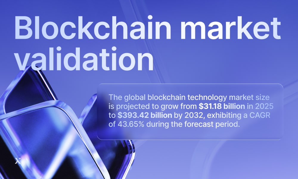 A digital representation of blockchain technology applied in a business context, showcasing interconnected nodes and data flow