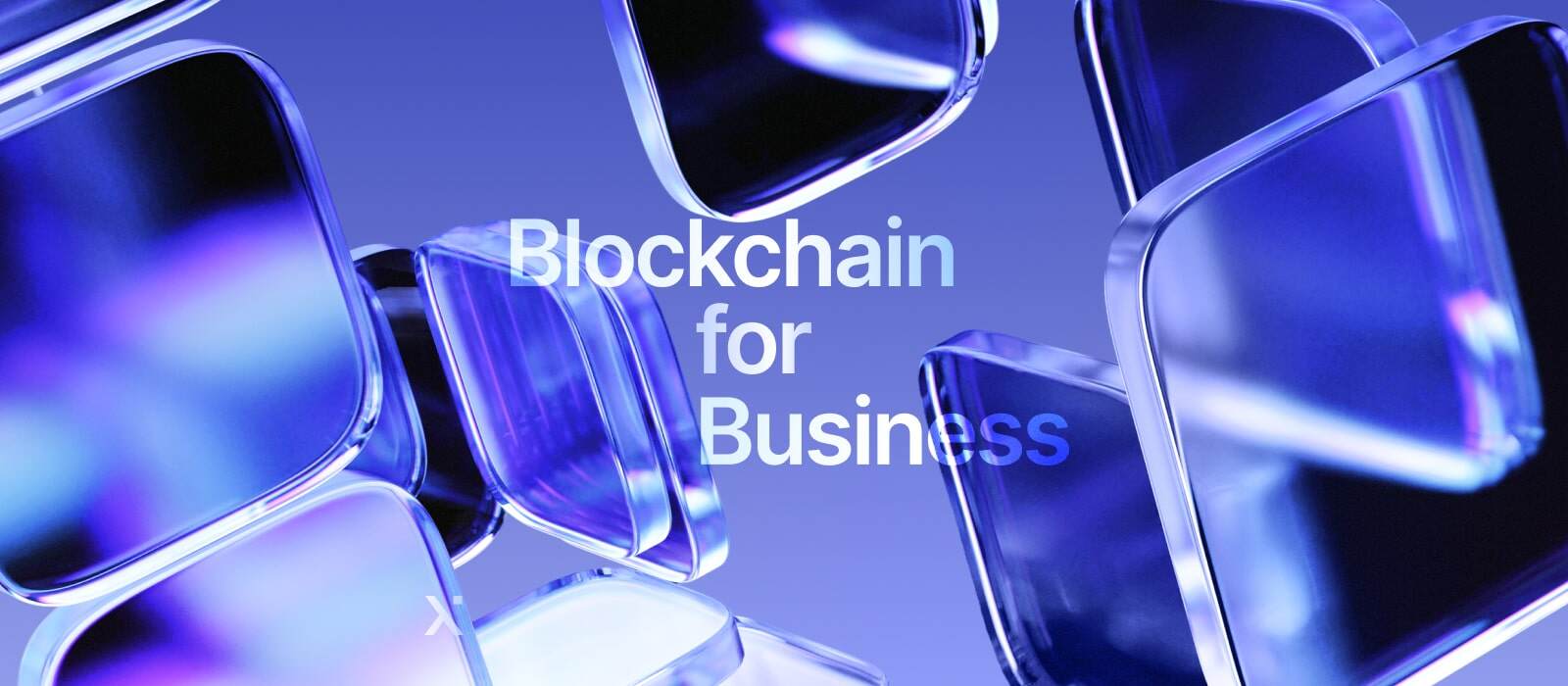 An illustration depicting blockchain technology for business, featuring a network of blocks symbolizing secure transactions